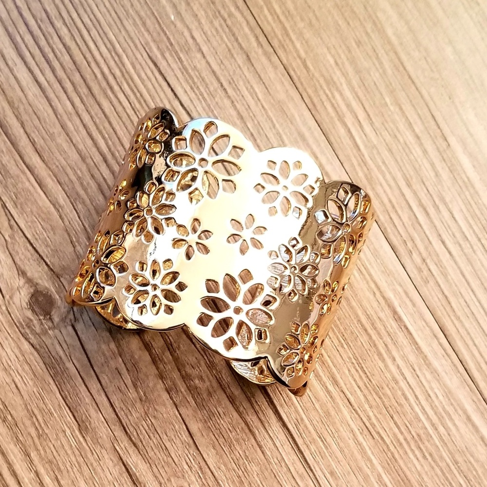 Elegant Cut-Out Gold-Toned Cuff